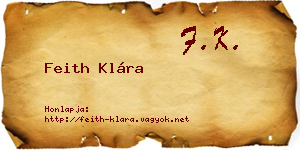 Feith Klára névjegykártya