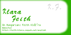 klara feith business card